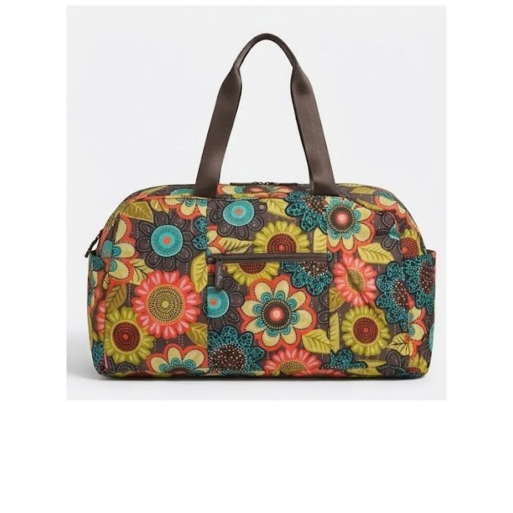Vera Bradley Flower Shower Large Travel Duffel Bag Floral Lightweight